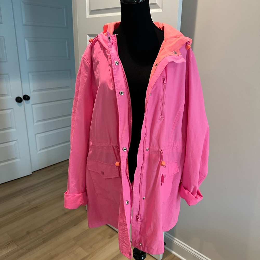 Crown and Ivy Neon Pink Hooded Jacket